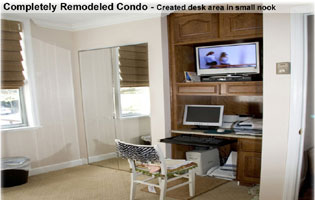 Condo Bethesda MD remodeled new desk nook