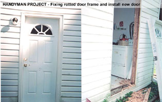 handyman repair rotted door frame install new door
