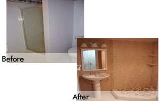 modern bathroom remodeled Gaithersburg MD